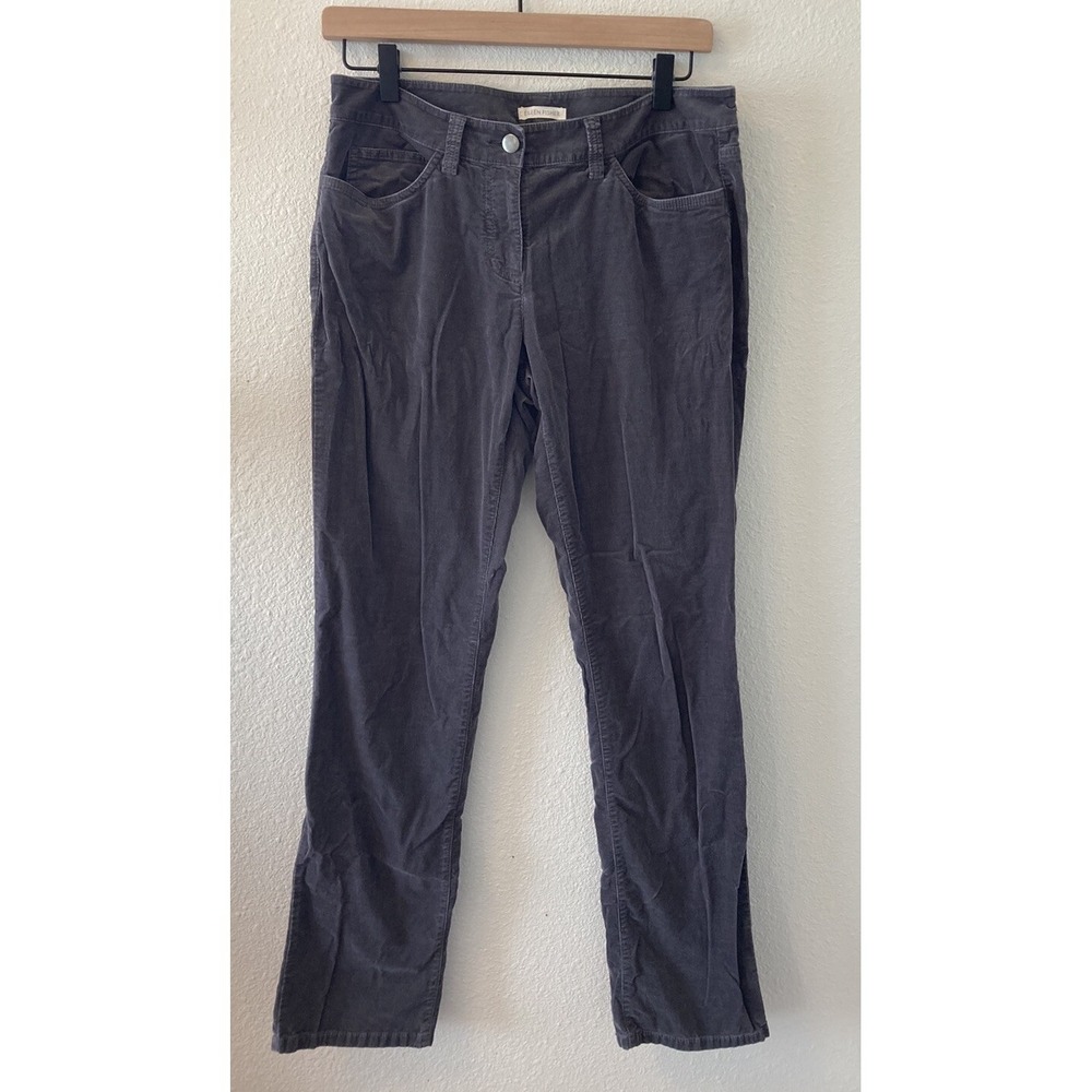 Eileen Fisher Corduroy Pants Straight Women's Mid Rise Lightweight Gray 30x30